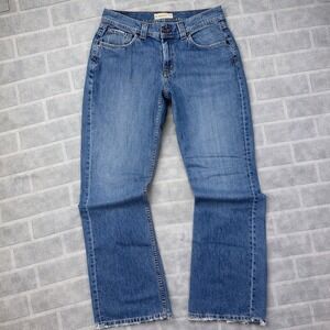 BKE 67 Luke Long Jeans Mens 32x34 Blue (Tag 33) Bootcut Relaxed Distressed Denim